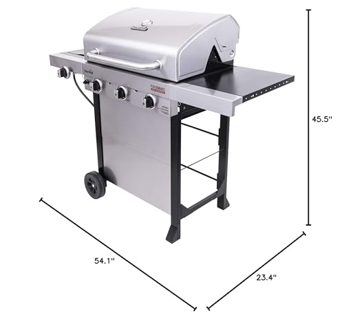 Char-Broil® Performance Series™ TRU-Infrared Cooking Technology 3-Burner with Side Burner Cart Propane Gas Stainless Steel Grill - 463370719 Char-Broil