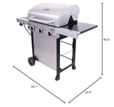 Char-Broil® Performance Series™ TRU-Infrared Cooking Technology 3-Burner with Side Burner Cart Propane Gas Stainless Steel Grill - 463370719 Char-Broil