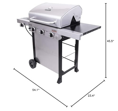 Char-Broil® Performance Series™ TRU-Infrared Cooking Technology 3-Burner with Side Burner Cart Propane Gas Stainless Steel Grill - 463370719