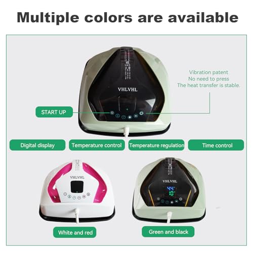 VHLVHL Intelligent Vibration Heat Press Machine for T-Shirts (9 x 9) inch - Portable LED Display Ironing Press - Ideal for T‑Shirts, Hats, Tote Bags, Mugs & Detailed Craft Projects VHLVHL