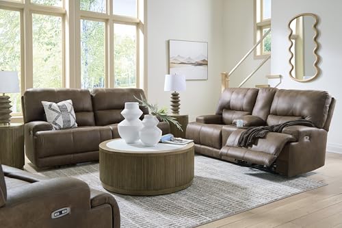 Signature Design by Ashley Bealeaf Contemporary Power Rocker Recliner with USB Ports, Dark Brown