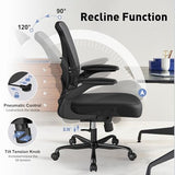 ZZH Ergonomic Office Chair Set of 10 with Adjustable Lumbar Support, Mesh Home Office Desk Chair with Wheels and Flip-up Arms, Black ZZH