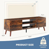 DUMOS TV Stand for 55 60 inch TV, Entertainment Center with Storage Cabinet, Mid Century Modern Media Console Table, Adjustable Hinge, Wooden Television Furniture for Living Room, Office DUMOS