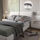 FoldWise Foldable Laptop Table - Wooden Height Adjustable Couch Table & Portable Laptop Desk with Footrest, Edge Stopper, Cupholder, Tablet Holder & Tilting Desktop FoldWise