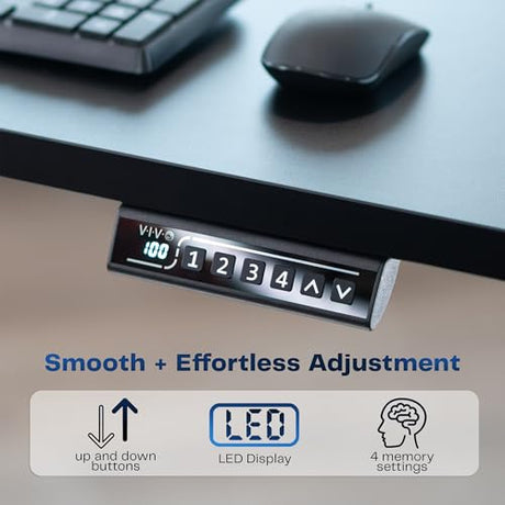 VIVO Large Electric 83 x 30 in Standing Desk, Memory Height Adjustment, 1B Series, Holds 220 lbs, Black Top Black Frame, DESK-KIT-1B8B VIVO
