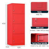Fumedo Metal Lockers for Employees,Office Storage Locker with 4 Door,Tall Locker Cabinet for Employees,School, Office, Home, Gym,Bedroom Fumedo