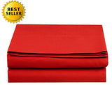 Luxury Fitted Sheet on Amazon Elegant Comfort Wrinkle-Free 1500 Premier Hotel Quality 1-Piece Fitted Sheet, Twin/Twin XL Size, Red Elegant Comfort