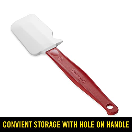 Rubbermaid Commercial Products High Heat Resistant Silicone Heavy Duty Spatula/Food Scraper, 9.5-Inch, 500 Degrees F, Red Handle, for Baking/Cooking/Mixing, Commercial Dishwasher Safe Rubbermaid Commercial Products
