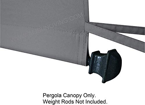 ALISUN Universal Pergola Canopy Top for 8-ft x 10-ft Pergola Structure - Grey (Canopy Fabric Top Only, Size: 196-inch x 88-inch) ALISUN