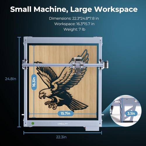 Creality Falcon Laser Engraver 10W, 0.06mm High Accuracy Laser Engraving Machines, 72W Laser Engraver and Cutter Machine for Wood, Metal, Acrylic, Glass, Leather, 15.7"×16.3" Workspace CREALITY FALCON