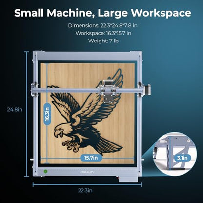 Creality Falcon Laser Engraver 10W, 0.06mm High Accuracy Laser Engraving Machines, 72W Laser Engraver and Cutter Machine for Wood, Metal, Acrylic, Glass, Leather, 15.7"×16.3" Workspace - WoodArtSupply