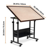 Becko US 1500 Piece Tilting Puzzle Table with Cover Mat & Legs, Jigsaw Puzzle Board with 5 Tilt Angle & Height Adjustment, Portable & Movable Tables with Storage for Adults, Enclosed with 4 Wheels Becko US