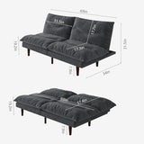 DreamDashio Futon Sofa Bed, 69 inch Futon Couch with Adjustable Backrest, Corduroy Convertible Sleeper Sofa Bed, Folding Sleeper Recliner for Apartment, Living Room, Office, Grey DreamDashio