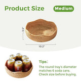 Wicker Bread Baskets for Serving, Handwoven Rattan Fruit Basket Wicker Basket, Fruit Bowl Wicker Baskets for Gifts, Woven Basket for Organizing Bread Fruit, Decorative Bowl for Kitchen Dinging Room M S310