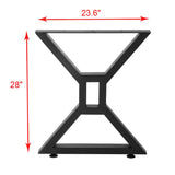 HEONITURE Metal Table Legs - Heavy Duty Desk & Furniture Legs, Modern Industrial Set of 2 (28" Height, 23.6" Wide) HEONITURE