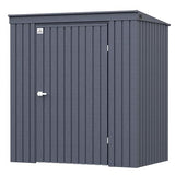 Arrow Shed Elite 6' x 4' Tall Outdoor Steel Storage Shed with High Gable and Lockable Doors Storage Building with Pent Roof, Anthracite Arrow