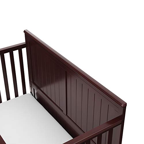 Graco Hadley 5-in-1 Convertible Crib with Drawer (Espresso) – Crib with Drawer Combo, Includes Full-Size Nursery Storage Drawer, Converts from Baby - WoodArtSupply