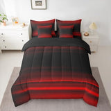 Erosebridal Red Black 7 Piece Bedding Set Twin Ombre Comforter Set with Sheets Abstract Teens Art Gradient Bed in A Bag Kids Girls Boys Bed Sets Erosebridal