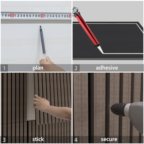 Elvone 2PCS Wood Wall Panels, 3D Fluted Sound Absorbing Slat Wall Paneling in Walnut, Wood Finish Sound Proof for Wall and Ceiling 47.2" x23.6"/ Elvone