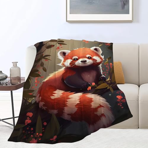 Red Panda Blanket Red Panda Throw Blanket Gifts for Adults Men Women Boys Girls Kids Super Soft Cozy Plush Fluffy Fuzzy Fleece Blanket Decor 40''X50'' Fuzawet