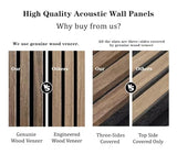 KANAGAWA Wood Wall Panels, 2 Pack Wood Slat for Wall, Decorative Acoustic Panels for Interior Wall, 94.5"×12.6" Slat Wall Paneling, 3D Soundproof Panels for Living Room, Bedroom, Offices, Walnut KANAGAWA
