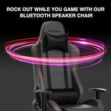 GTRACING Gaming Chair with Footrest Speakers Video Game Chair Bluetooth Music Heavy Duty Ergonomic Computer Office Desk Chair (Black) GTRACING