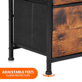 SUPER DEAL Dresser for Bedroom Fabric Dresser Storage Tower Tall Chest Organizer Unit with 9 Drawers for Living Room Nursery Entryway Closets, Steel Frame, Wood Top Rustic Brown SUPER DEAL