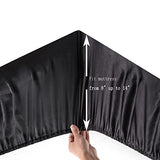 Satin Fitted Sheet, Full Fitted Sheet Only, 1 - Piece Ultra Soft Deep Pocket Single Silk Bottom Bed Sheet Full - Black Luxbedding