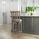 Hillsdale 29.5" Savana Wood Swival Bar Height Stool, Brown Gray Hillsdale