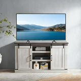 FAVSH Farmhouse TV Stand for 65 inch Television Stand, Entertainment Center with Storage Cabinet and Sliding Barn Doors & Adjustable Shelves, Rustic Media Console Table for Living Room FAVSH
