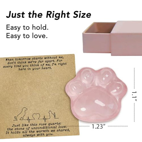 Pet Loss Sympathy Gift – Rose Quartz Heart Crystal with Memorial Card, In Loving Memory Keepsake, Healing Crystal for Dog Loss, Bereavement Support Gift, Pocket Hug for Easter Comfort (Pet Loss) Nuyviare