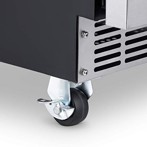 NewAir 24" Built-in 160 Can Outdoor Beverage Fridge in Weatherproof Stainless Steel with Auto-Closing Door and Easy Glide Casters. New Air Mini Fridge, Built-In or Freestanding Outdoor Fridge NewAir