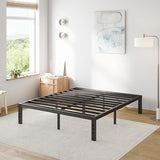 COMASACH Queen Bed Frame Heavy Duty,14" High Black Metal Platform Bed Frame,Sturdy Steel Frame,Support up to 3500lbs,No Box Spring Needed,Noise-Free,Easy Assembly COMASACH