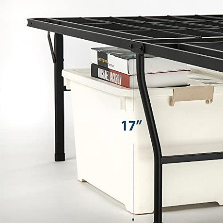 ZINUS Heavy Duty 18 Inch Metal Platform Bed Frame - Sturdy Mattress Foundation with Underbed Storage, King, Black Zinus