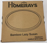 Lazy Susan Organizer Homerays 9 Inch Non-Skid Bamboo Lazy Susan for Kitchen Rotating Spice Rack for Kitchen Cabinet, Wood Turntable for Kitchen Countertop Organizer Homerays