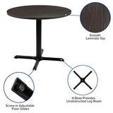 EMMA + OLIVER 36" Round Multi-Purpose Conference Table in Rustic Gray-Meeting Table for Office EMMA + OLIVER