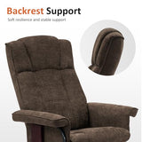MCombo Manual Swivel Recliner with Ottoman, Chair Ottoman Set for RV Small Spaces, Living Room, Bedroom, Office 4919 (Chenille, Brown)