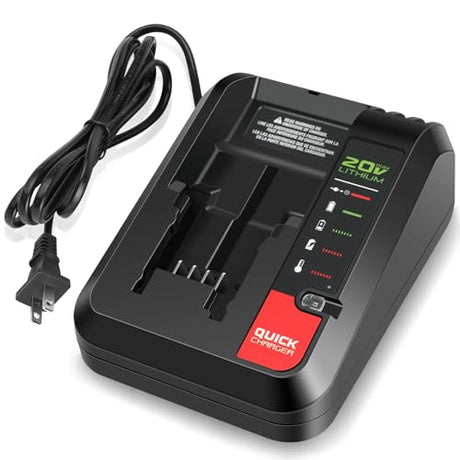 Battery Charger for Porter Cable 20V MAX Lithium Battery PCC685LP PCC680L PCC692L PCC699L and Black Decker 20V Battery LBXR20 LBX4020 Fancy Buying