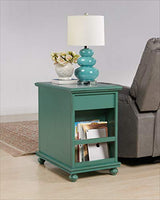 Martin Svensson Home Elegant Power Chairside End Table, 24 in x 16 in x 25 in, Antique Teal Martin Svensson Home