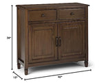 SIMPLIHOME Connaught SOLID WOOD 40 Inch Wide Traditional Storage Cabinet in Rustic Natural Aged Brown, For the Living Room, Entryway and Family Room SIMPLIHOME