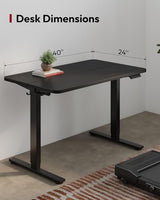 SANODESK Height Adjustable Electric Standing Desk 40x24 Inches, Sit Stand Desk with Splice Board for Home Office, Ergonomic Computer Workstation, Study & Gaming, Black Frame/Black Top SANODESK