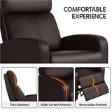 Yaheetech Padded Seat Recliner Chair Set of 2 Single Sofa Recliner Home Theater Seating PU Leather Upholstered Reclining Chair Brown Yaheetech