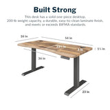 Vari Ergo 54x26 Electric Standing Desk + Height Adjustable Sit-Stand Desk + Curved Waterfall Edge, 4 Memory Settings, Quick Assembly, Cable Management, 200 lb Capacity – Reclaimed Wood (2 Boxes) Vari