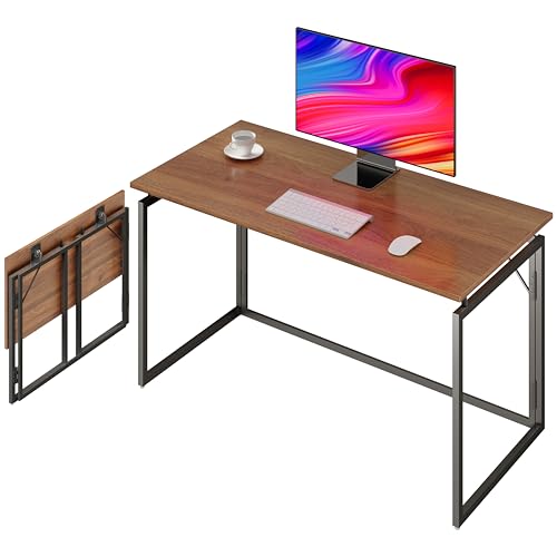 alawooder Folding Desk - 31.5" Wood Top Foldable Desk for Small Spaces | No Assembly Required Compact Desk for Home Office, Writing, and Study alawooder