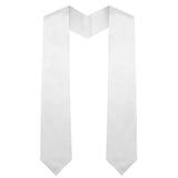 QEYMN Graduation Stole,Plain Graduation Sash,Graduation Stole Class of 2024 for Unisex Adults,Graduation Stole Sash for Academic and Choral 70" White Color QEYMN