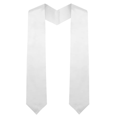 QEYMN Graduation Stole,Plain Graduation Sash,Graduation Stole Class of 2024 for Unisex Adults,Graduation Stole Sash for Academic and Choral 70" White Color QEYMN
