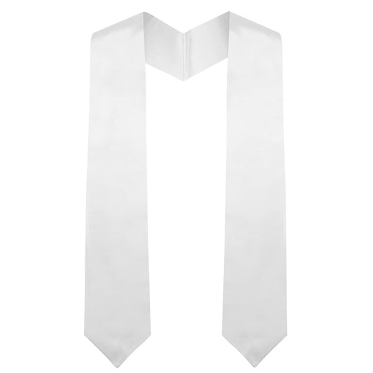 QEYMN Graduation Stole,Plain Graduation Sash,Graduation Stole Class of 2024 for Unisex Adults,Graduation Stole Sash for Academic and Choral 70" White Color