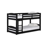 DHP Phoenix Twin Bunk Bed with Ladder, Black, Space-Saving Design, Solid Wood Construction DHP