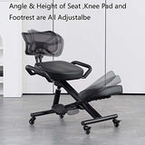 Ergonomic Kneeling Chair with Back Support and Wheels for Office, Adjustable Balance Chair for Home,Black SITSEATSEE