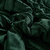 WONGS BEDDING Emerald Green Comforter Set King Size,7 Pieces Ruffle Comforter Set with Sheets,Boho Farmhouse Textured Bed in a Bag 104"×90" WONGS BEDDING